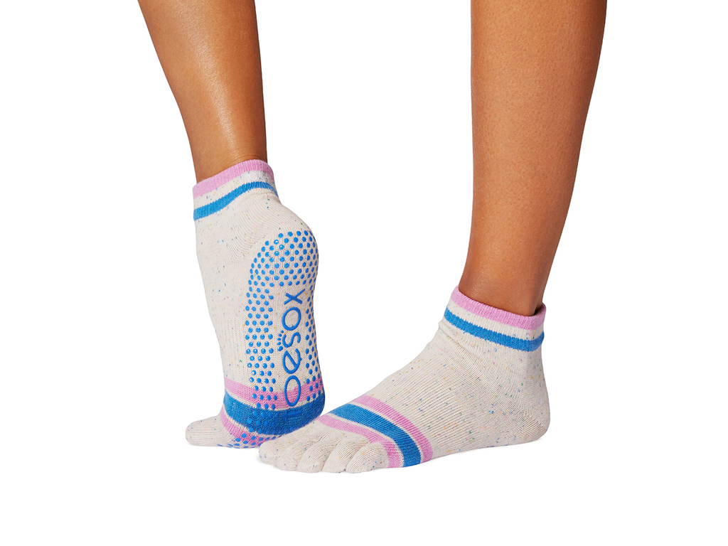ToeSox Ankle Full Toe Paradise Navy Stripe