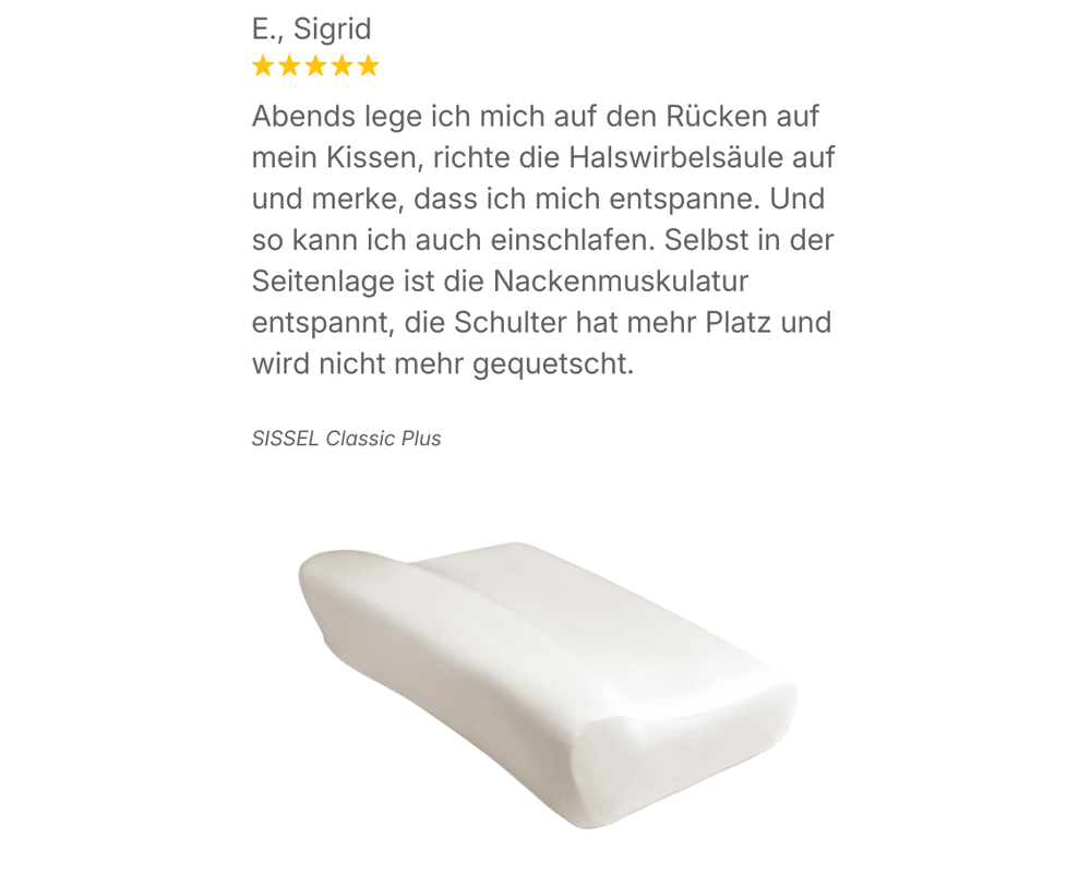 Testimonial Nackenkissen Classic Plus