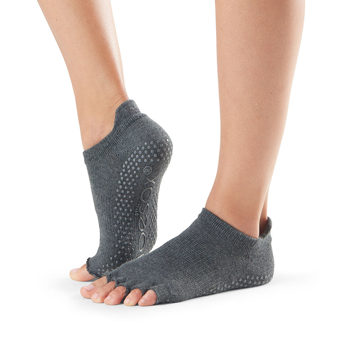 ToeSox Low Rise Half Toe Charcoal Grey