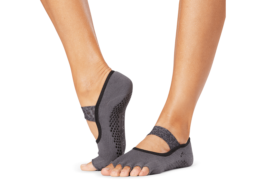 ToeSox Mia Half Toe Charcoal Leopard