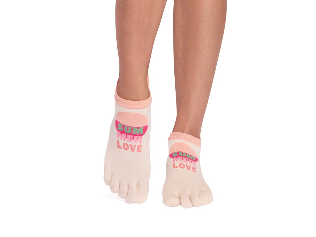 ToeSox Low Rise Full Toe Ultra Fine Knit Summer Love