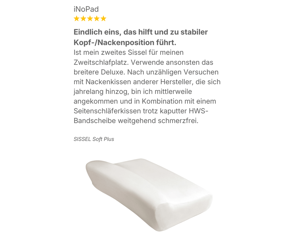 Testimonial Nackenkissen Soft Plus