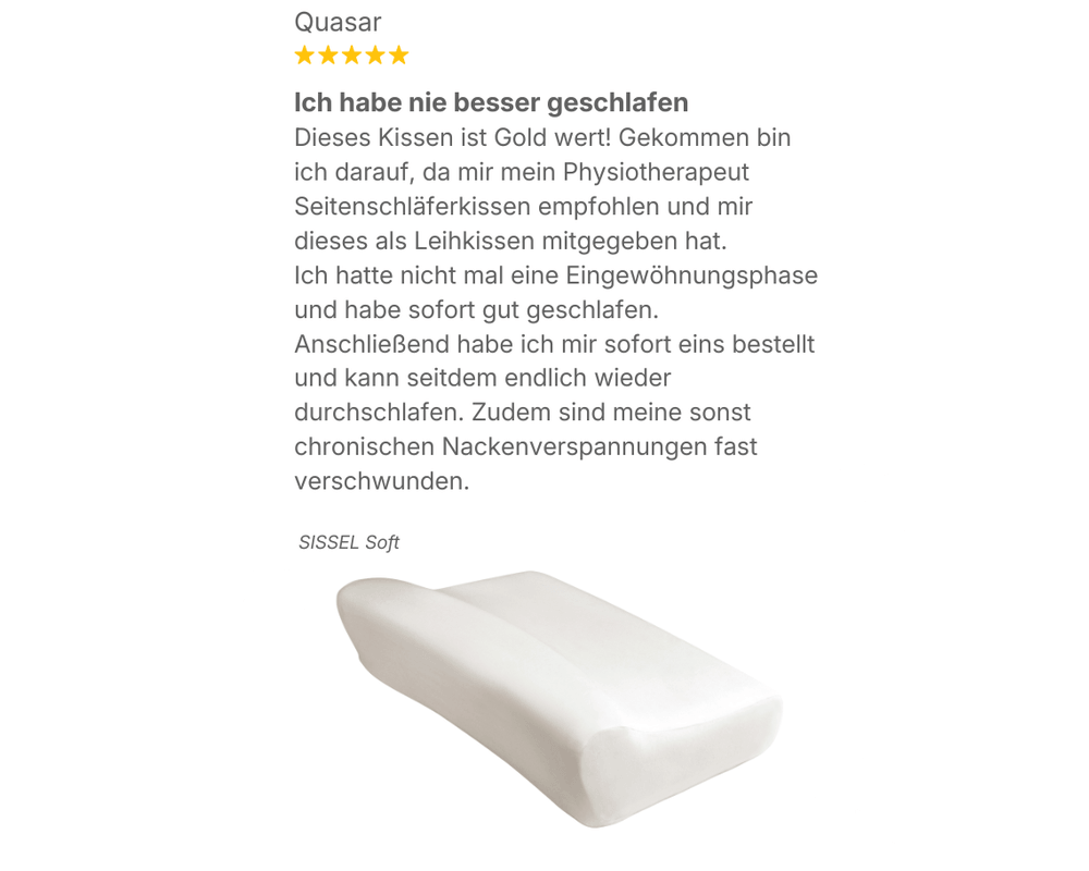 Testimonial Nackenkissen Soft
