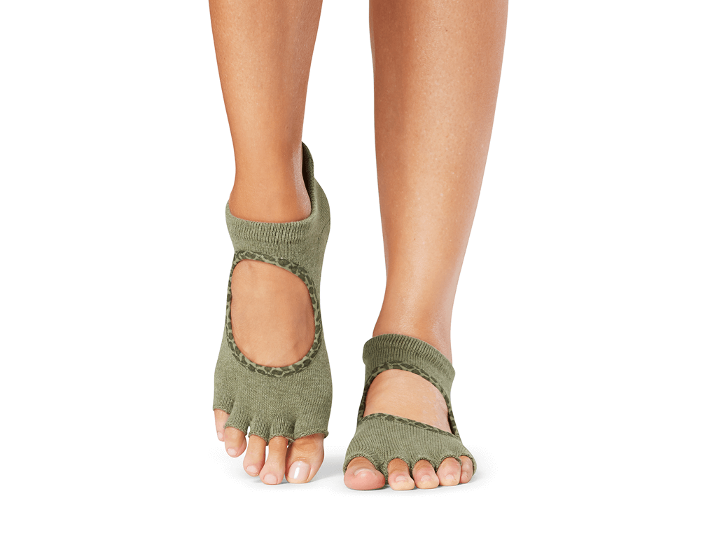 ToeSox Bellarina Half Toe Olive Leopard