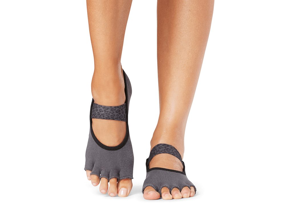 ToeSox Mia Half Toe Charcoal Leopard
